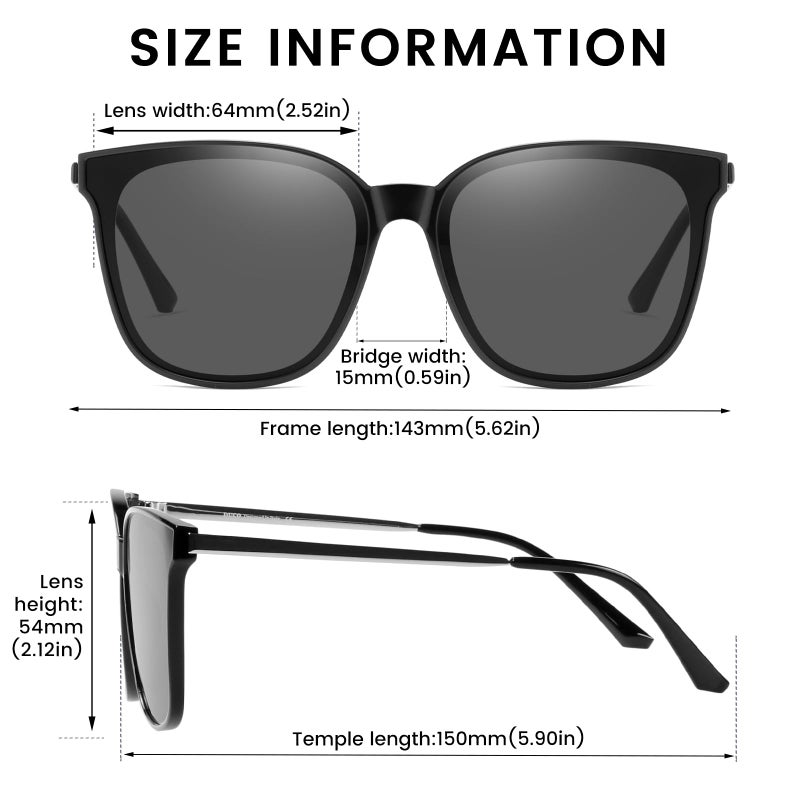 DUCO Oversized Polarized Sunglasses Womens Trendy Mirrored Shades Retro Round Vintage Light Weight UV400 Sun Glasses W016 - Image 3